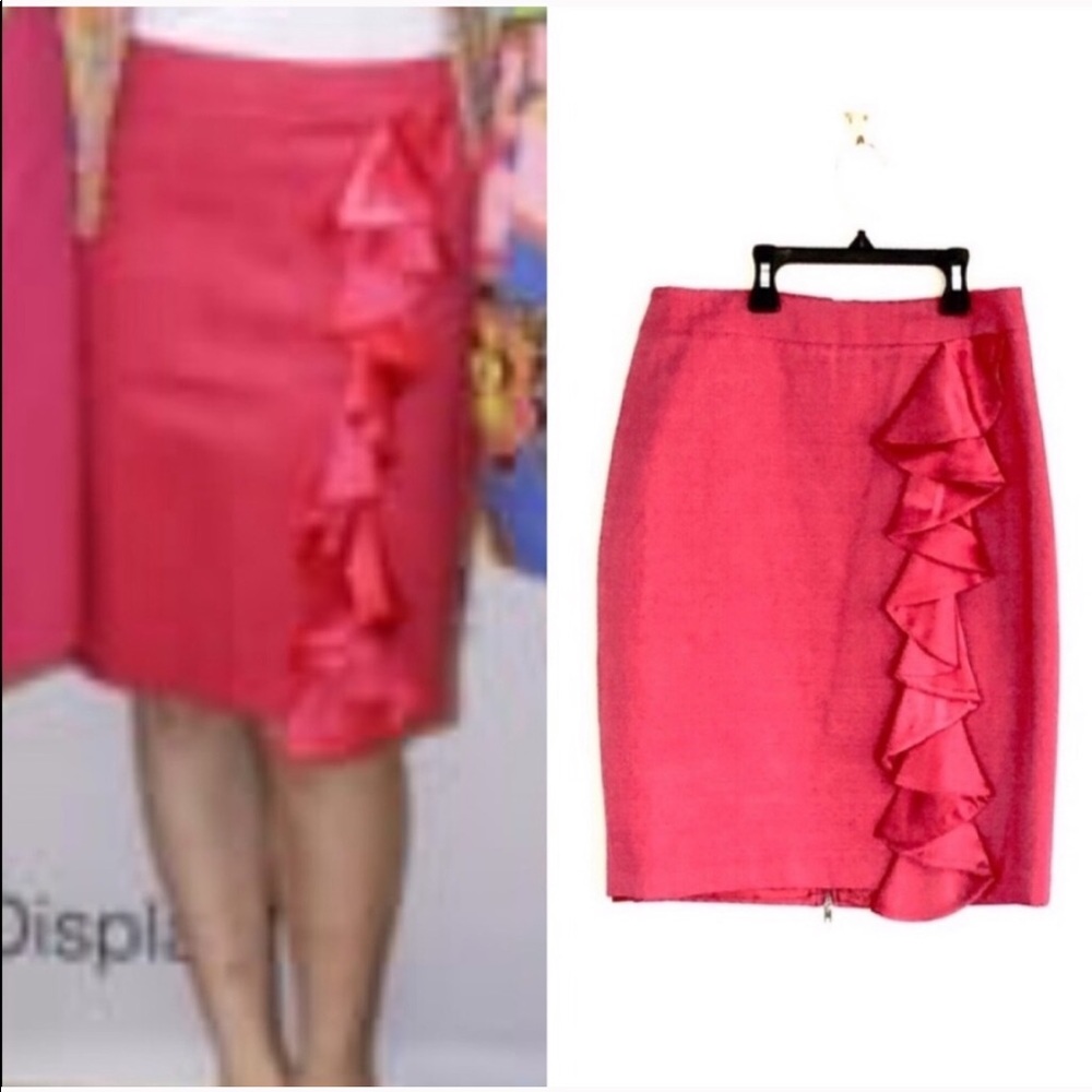 Alannah Hill Fuchsia Happy Pink Night Queen Pencil Skirt with Cascading Ruffles